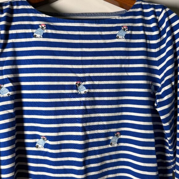 Talbots Royal Blue & White Stripe Shirt with Frenchies Size Large - Picture 5 of 7